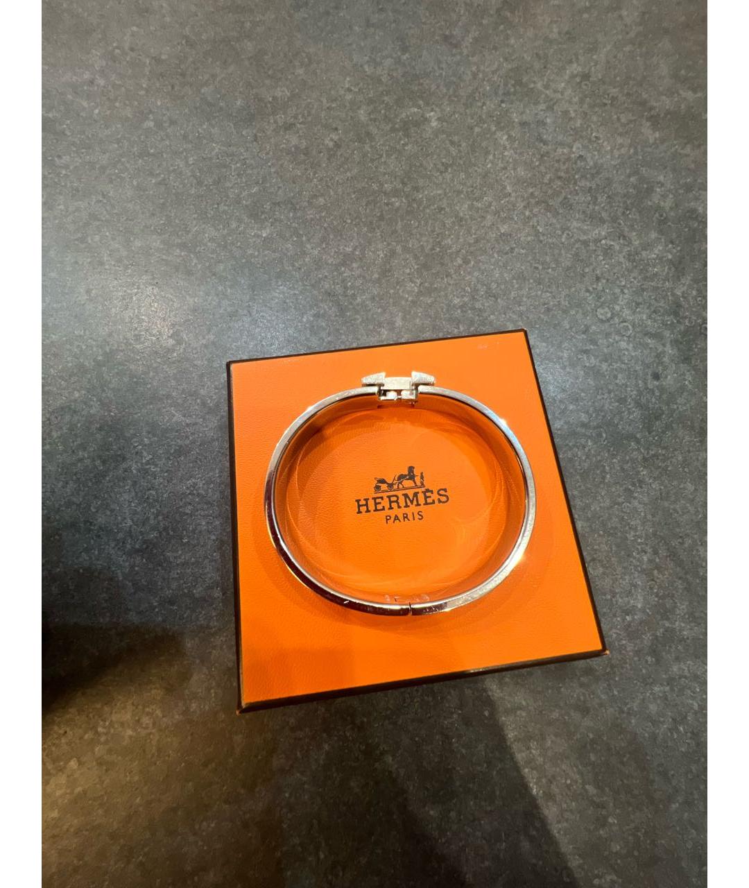 HERMES Бежевый металлический браслет, фото 5