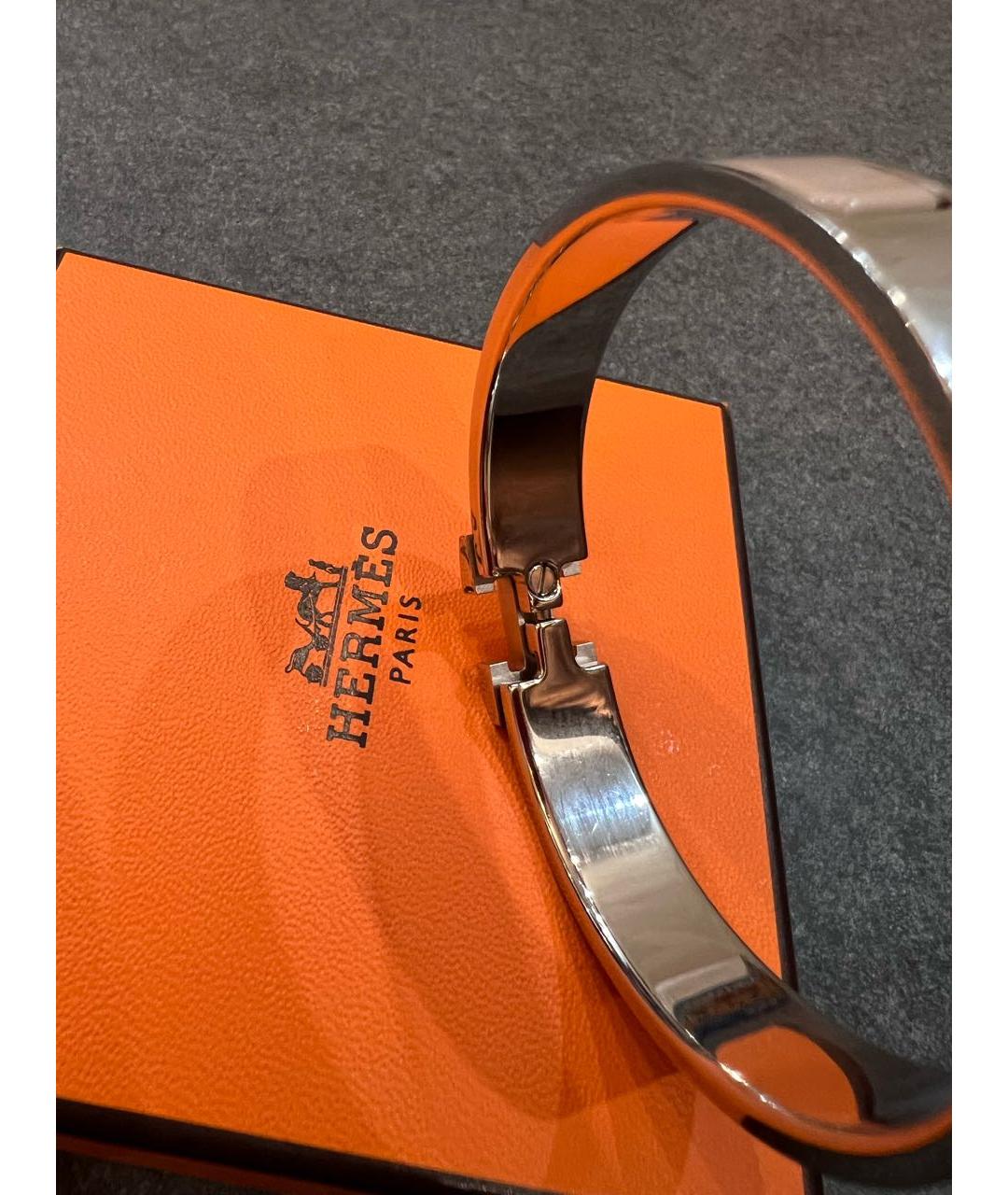 HERMES Бежевый металлический браслет, фото 7