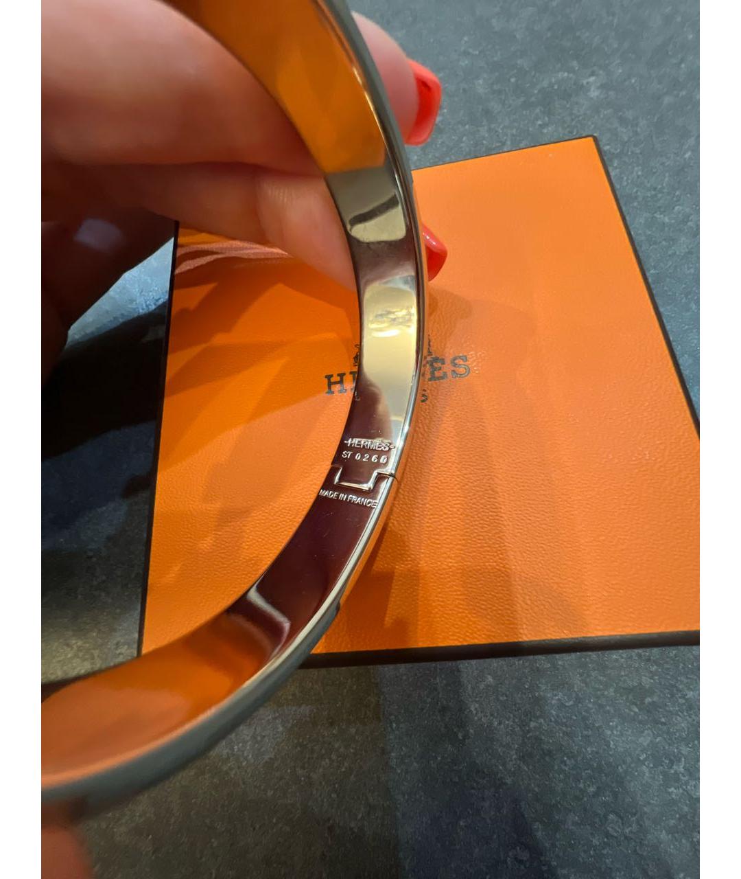 HERMES Бежевый металлический браслет, фото 3