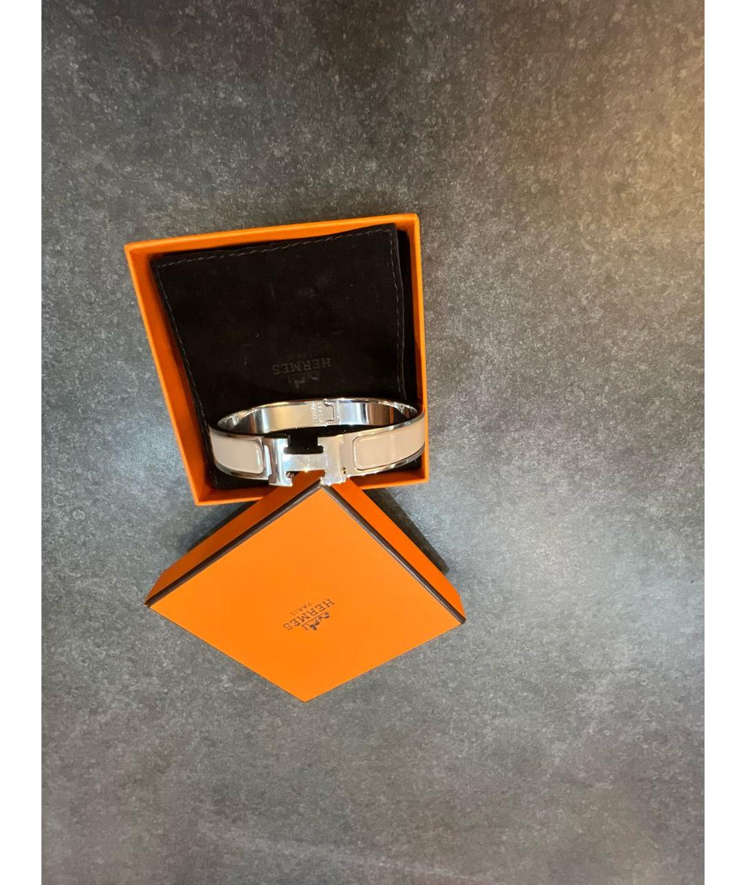 HERMES Бежевый металлический браслет, фото 6