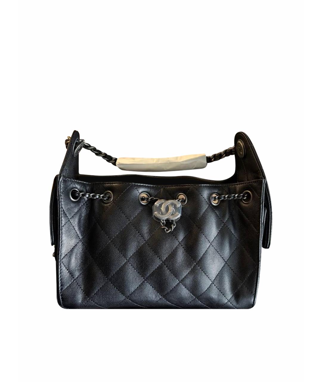 CHANEL Черная кожаная сумка тоут, фото 1