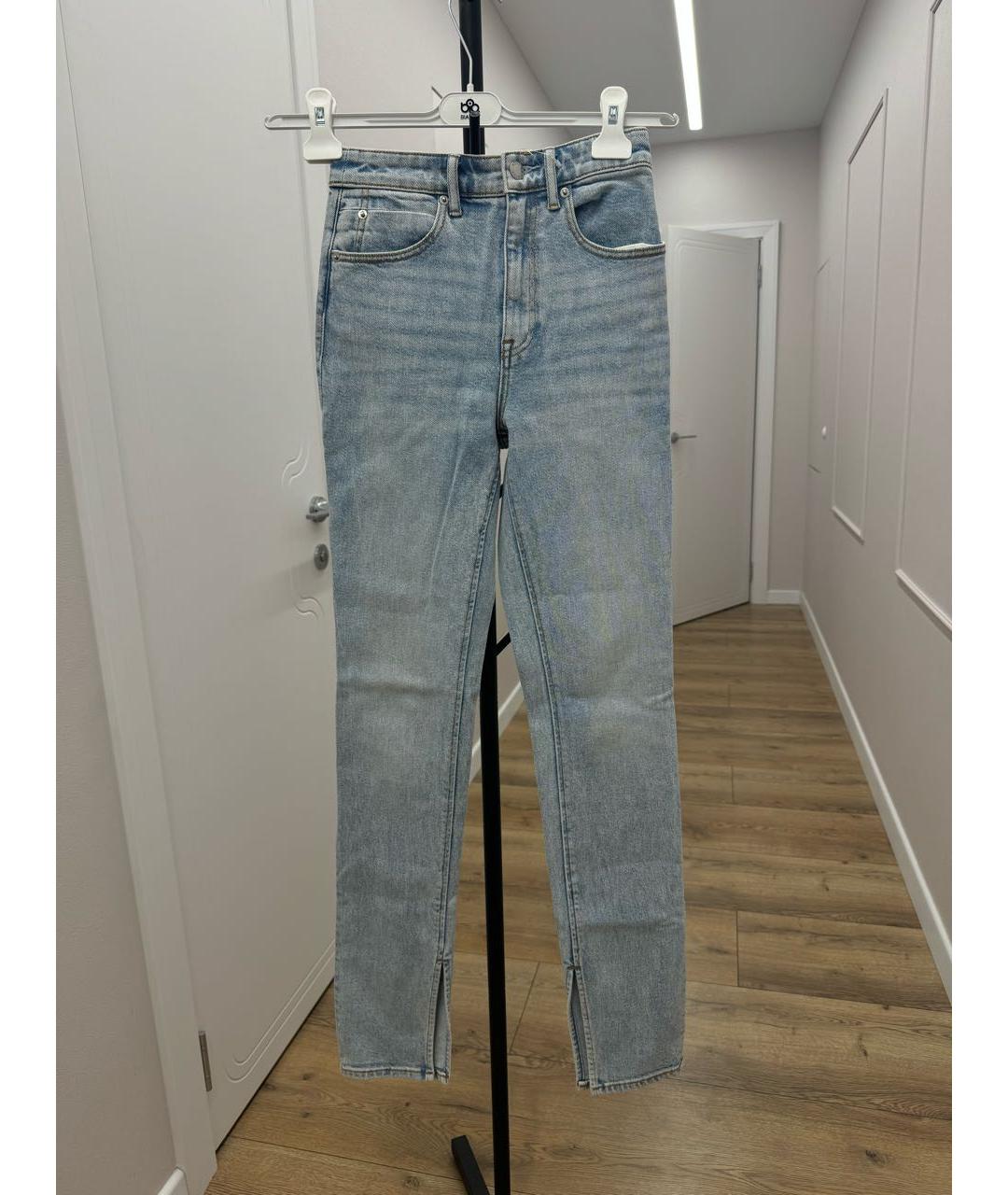 ALEXANDER WANG Голубые хлопковые джинсы слим, фото 6