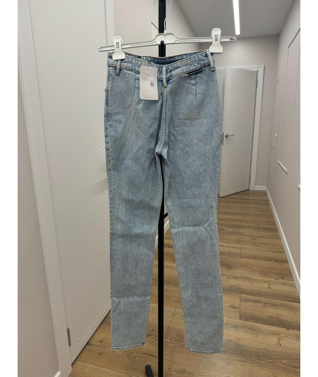 ALEXANDER WANG Голубые хлопковые джинсы слим, фото 2