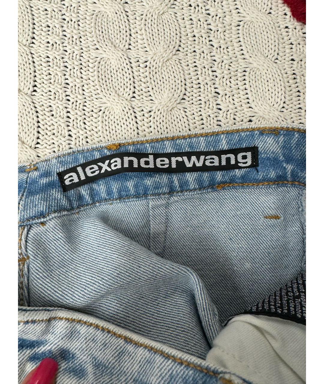 ALEXANDER WANG Голубые хлопковые джинсы слим, фото 4