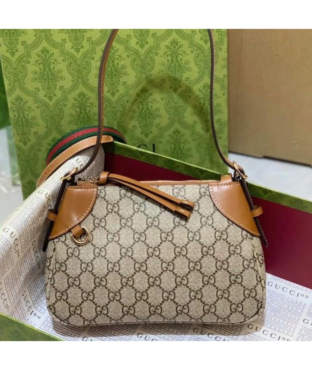 GUCCI Бежевая сумка с короткими ручками, фото 2