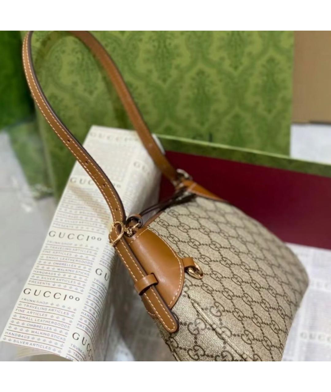 GUCCI Бежевая сумка с короткими ручками, фото 3