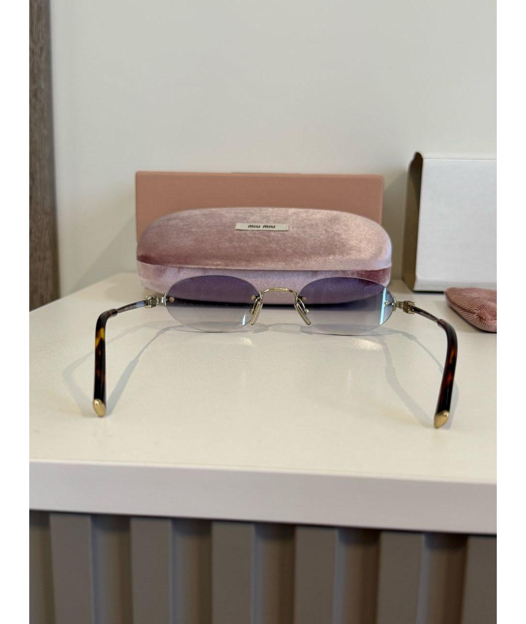 MIU MIU Синие металлические солнцезащитные очки, фото 6