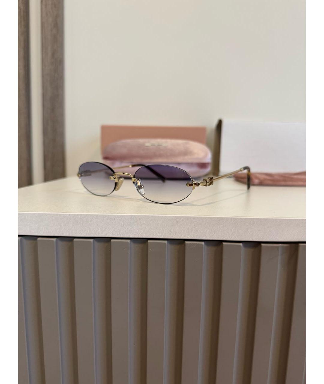 MIU MIU Синие металлические солнцезащитные очки, фото 2