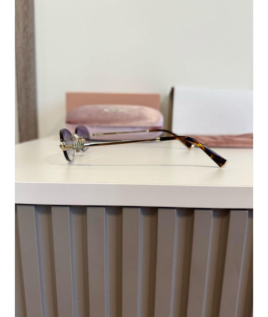 MIU MIU Синие металлические солнцезащитные очки, фото 5