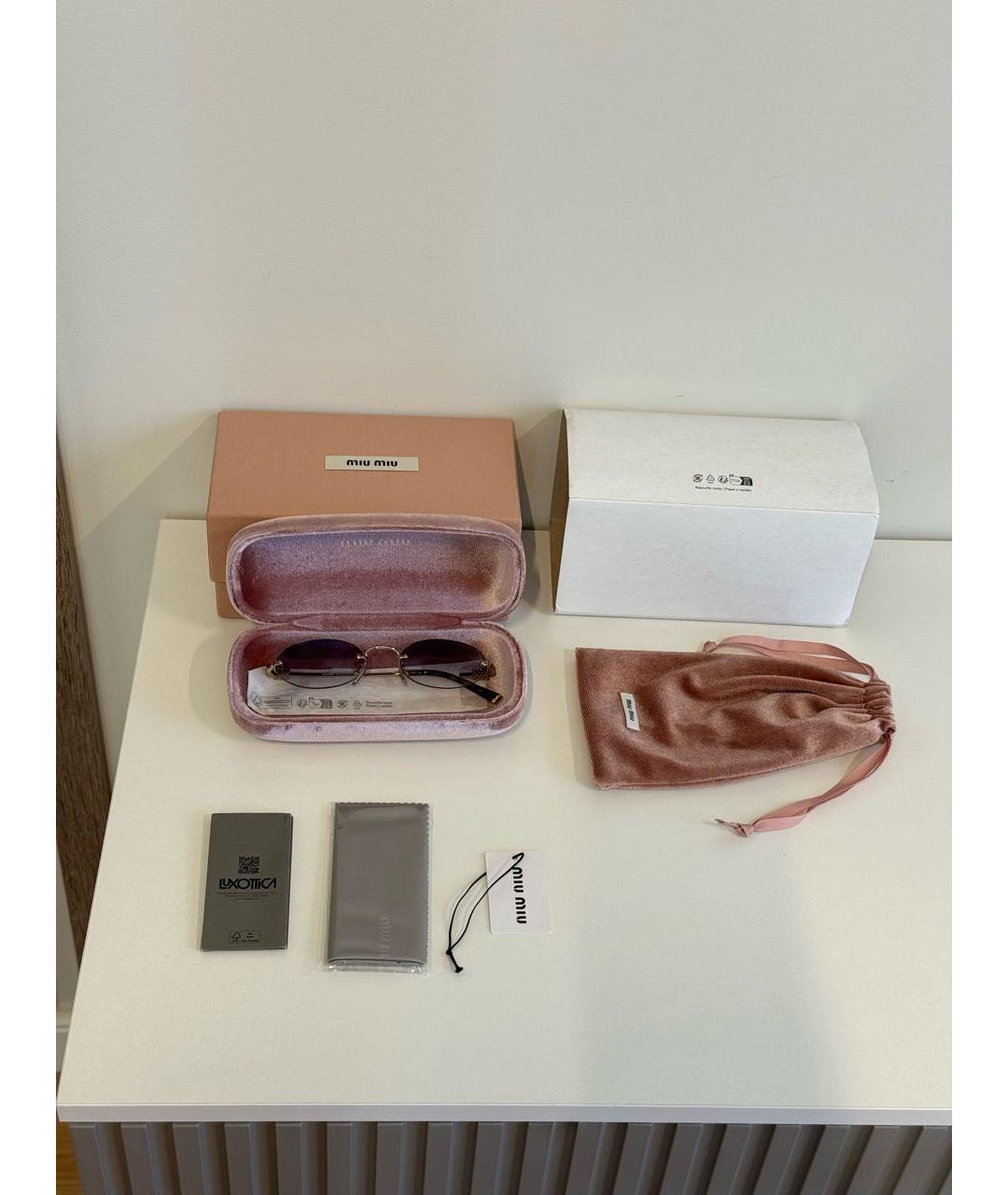 MIU MIU Синие металлические солнцезащитные очки, фото 3