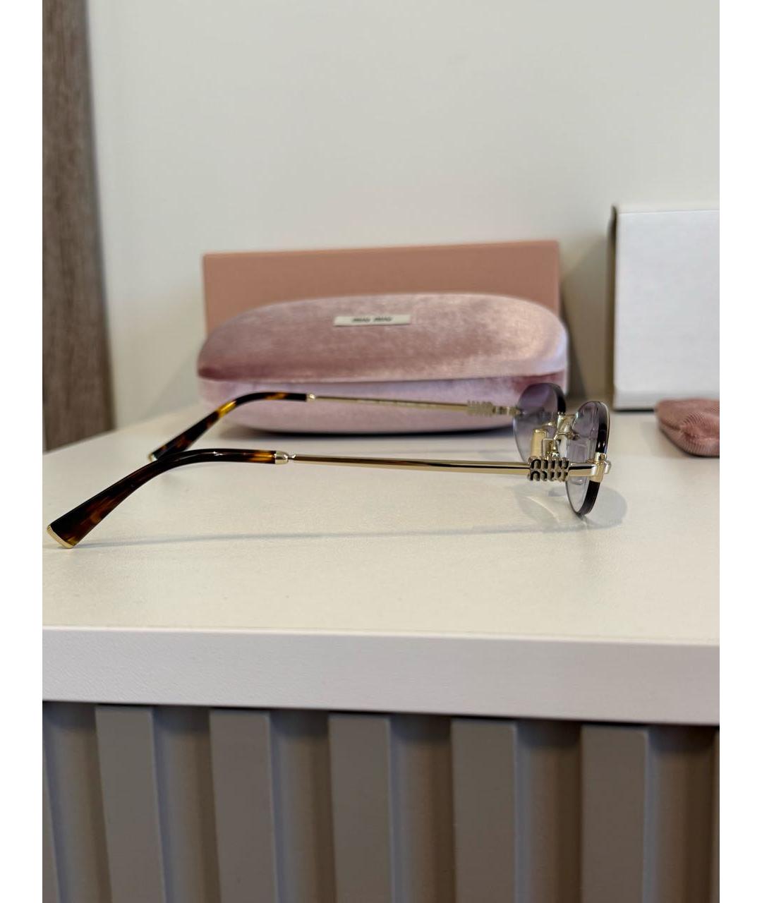 MIU MIU Синие металлические солнцезащитные очки, фото 7