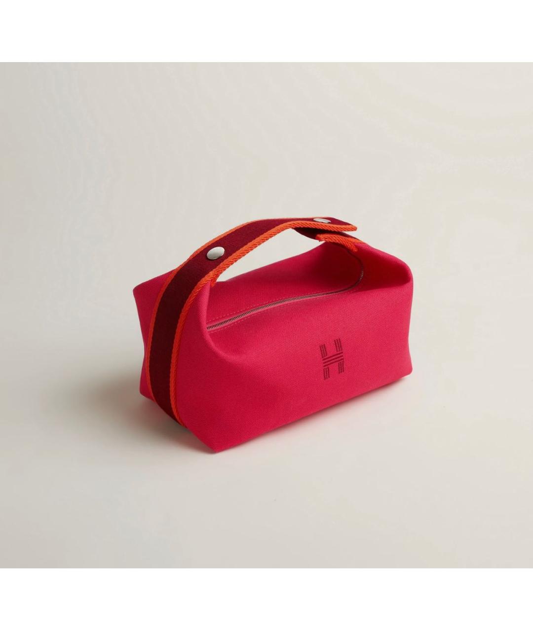 HERMES Розовая хлопковая косметичка, фото 3