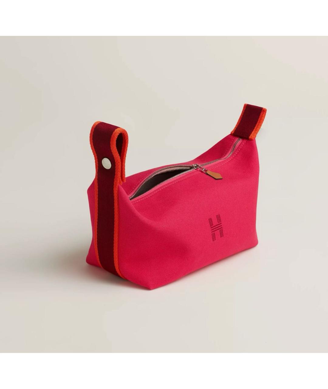 HERMES Розовая хлопковая косметичка, фото 4