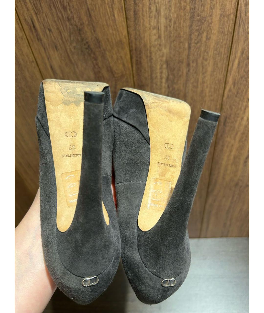 CHRISTIAN DIOR Серые замшевые туфли, фото 6