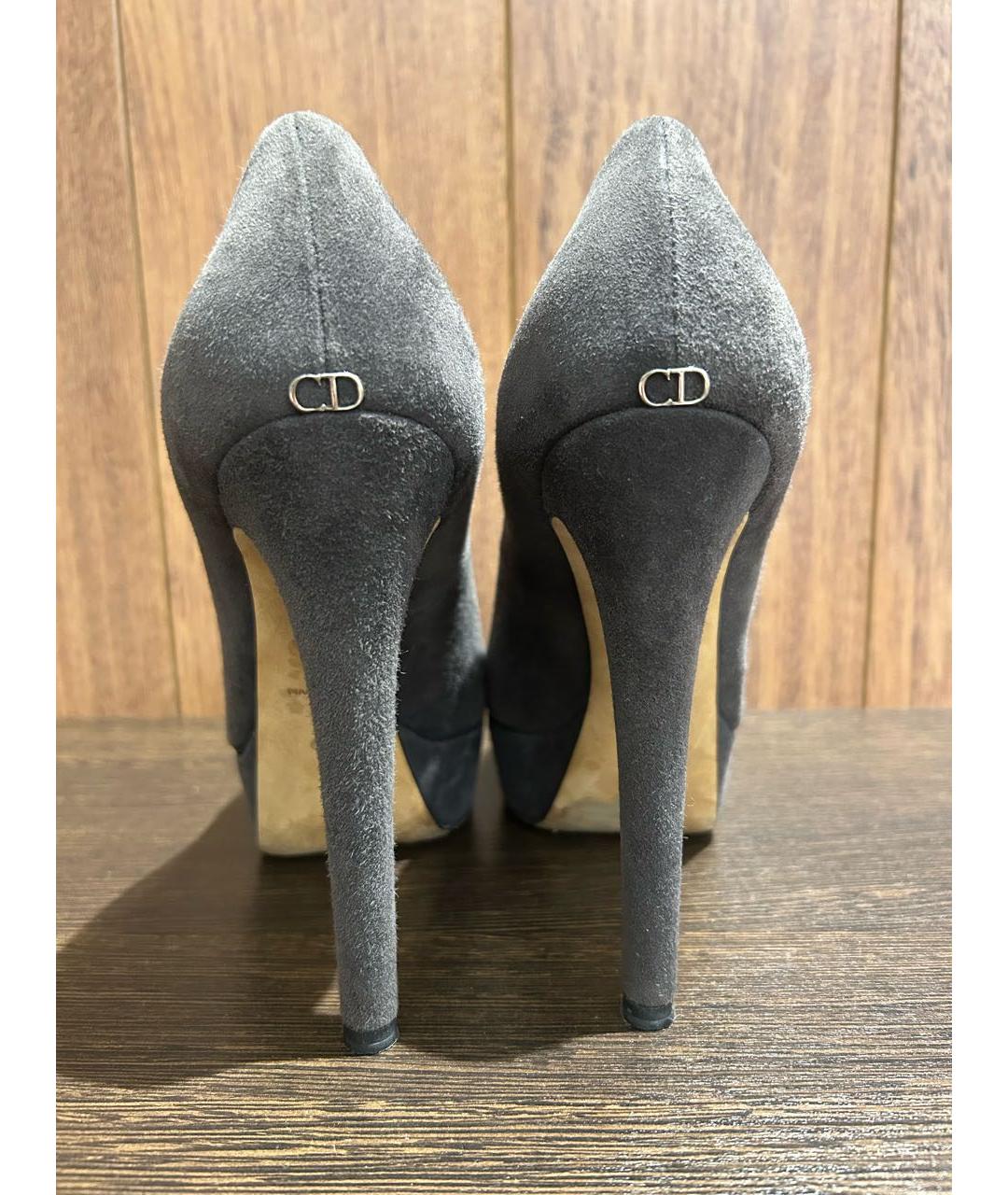 CHRISTIAN DIOR Серые замшевые туфли, фото 4