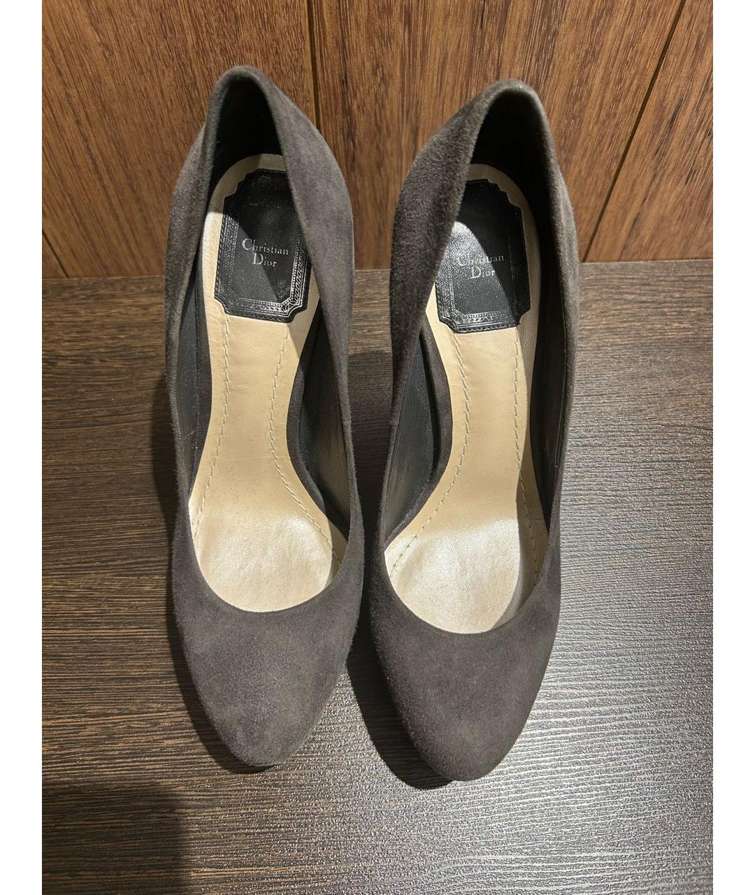 CHRISTIAN DIOR Серые замшевые туфли, фото 2