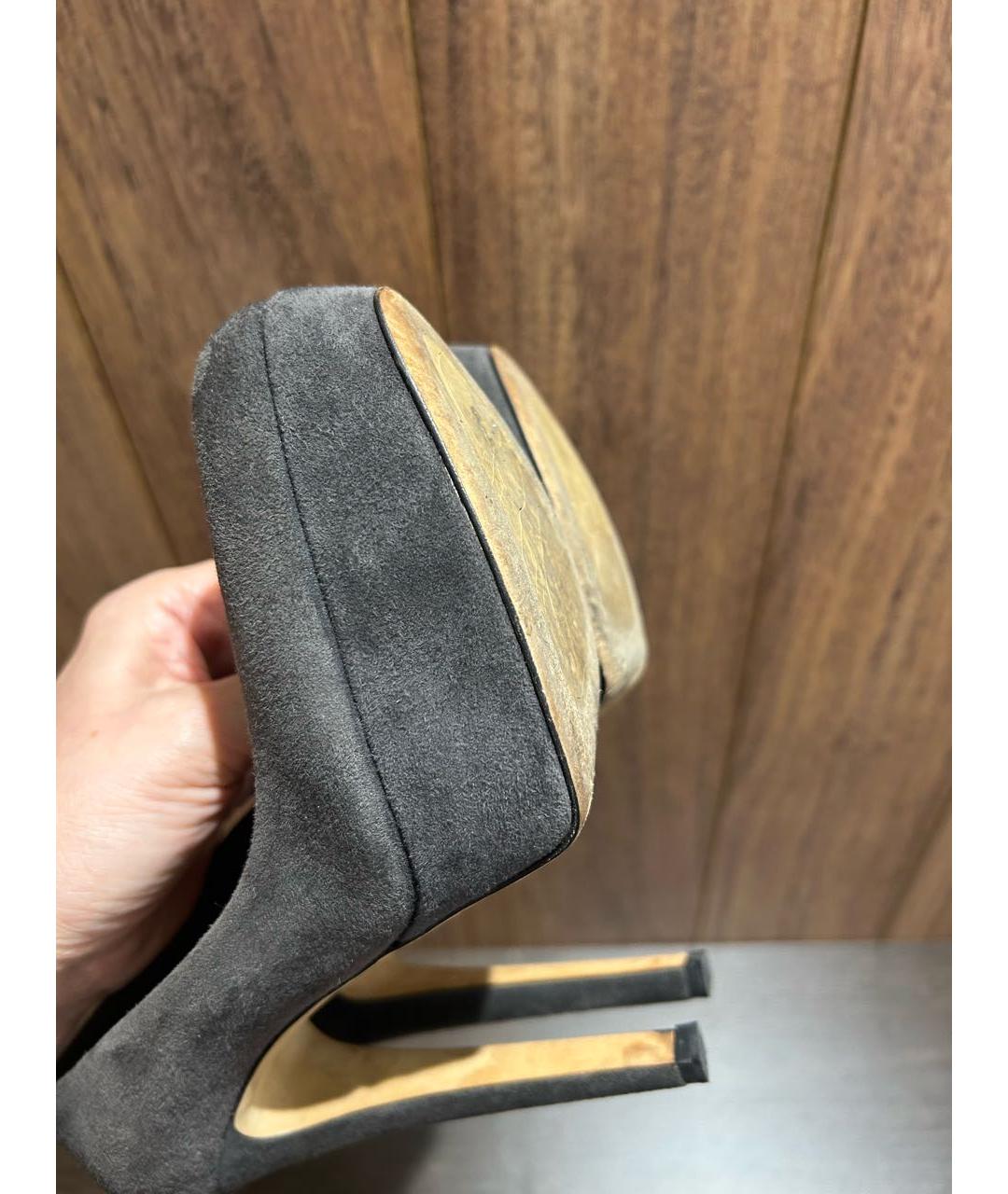 CHRISTIAN DIOR Серые замшевые туфли, фото 7