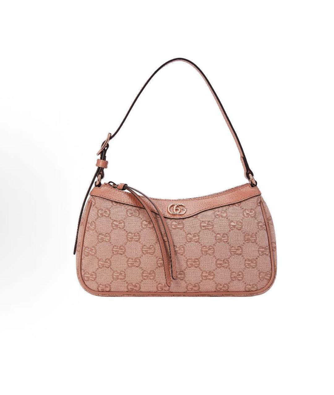 GUCCI Розовая тканевая сумка с короткими ручками, фото 1