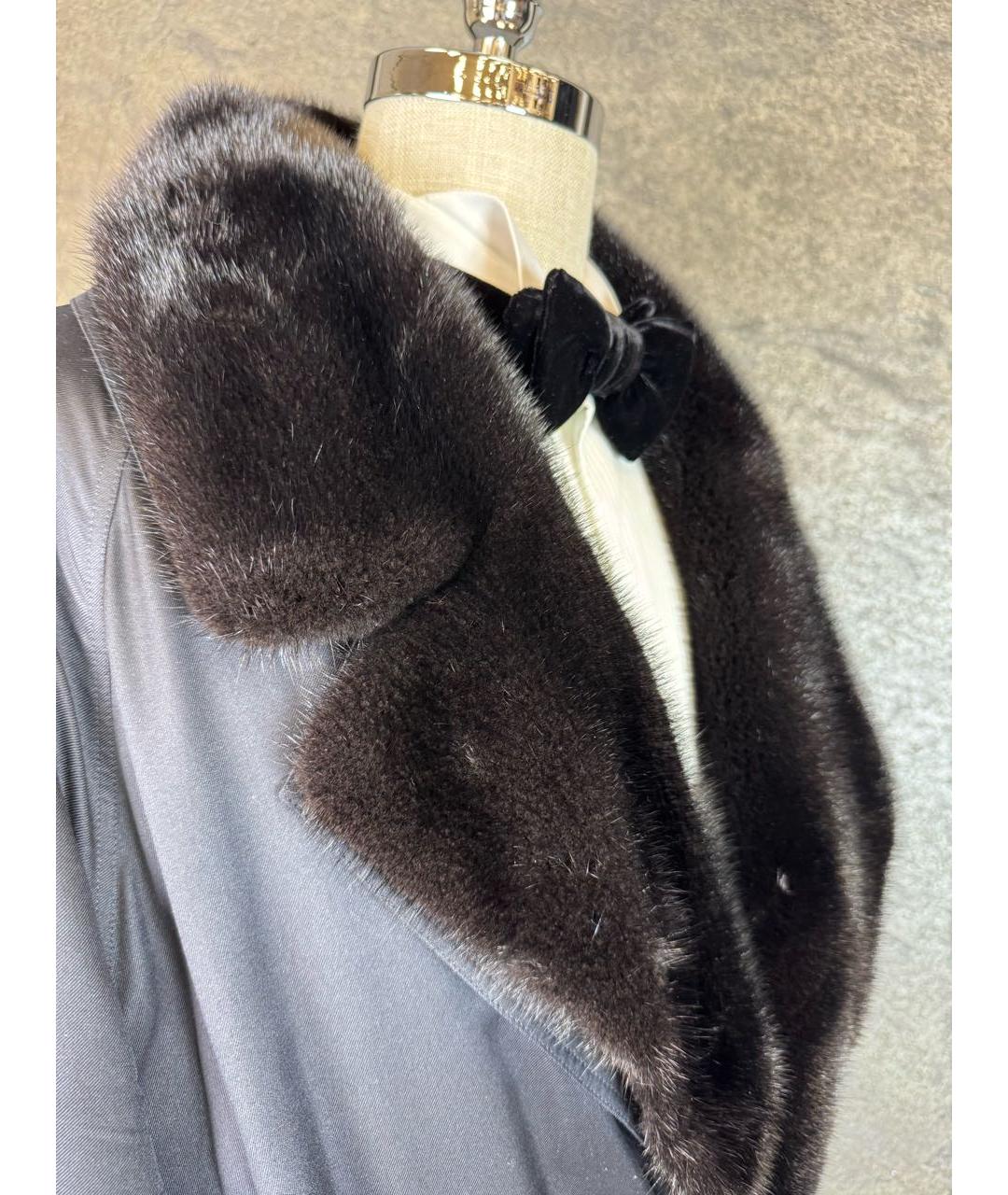 BRIONI Черное меховое пальто, фото 4