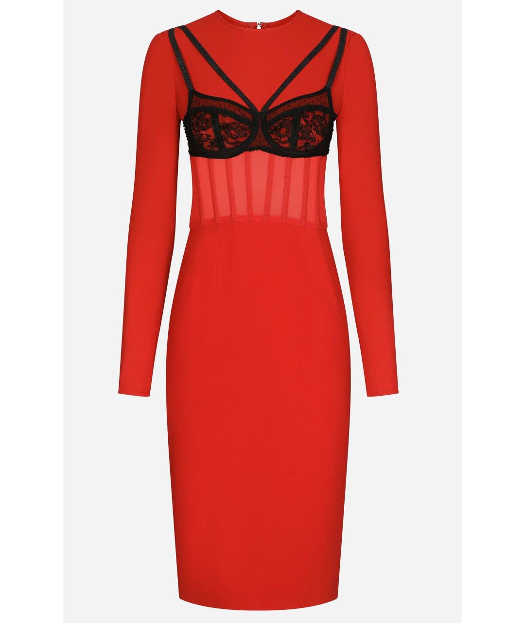 DOLCE&GABBANA Красное коктейльное платье, фото 4