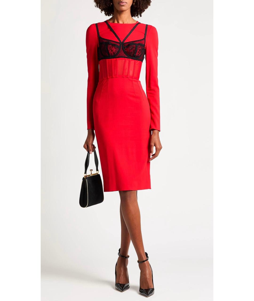 DOLCE&GABBANA Красное коктейльное платье, фото 2