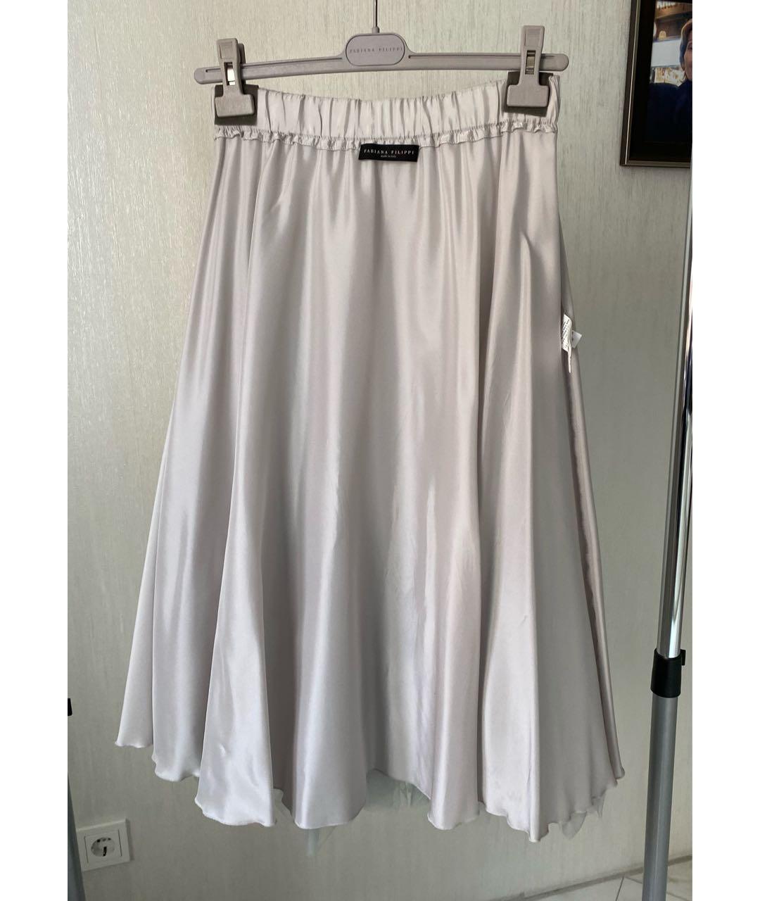 FABIANA FILIPPI Бежевая полиэстеровая юбка миди, фото 4