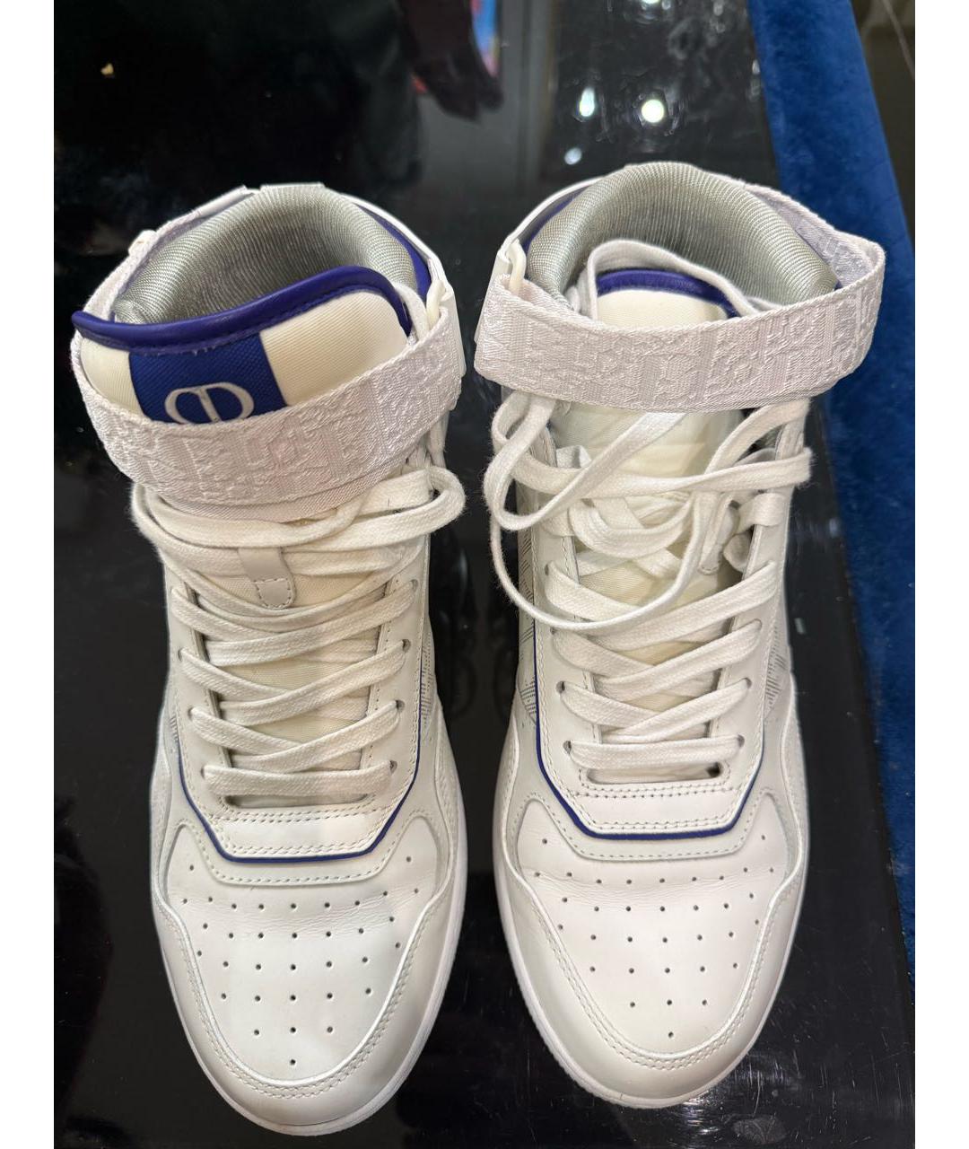 CHRISTIAN DIOR Белые кожаные высокие кроссовки / кеды, фото 2
