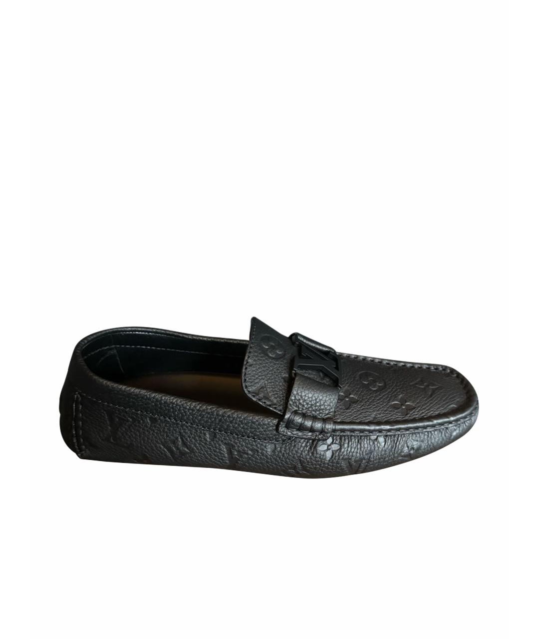 LOUIS VUITTON Черные кожаные мокасины, фото 1