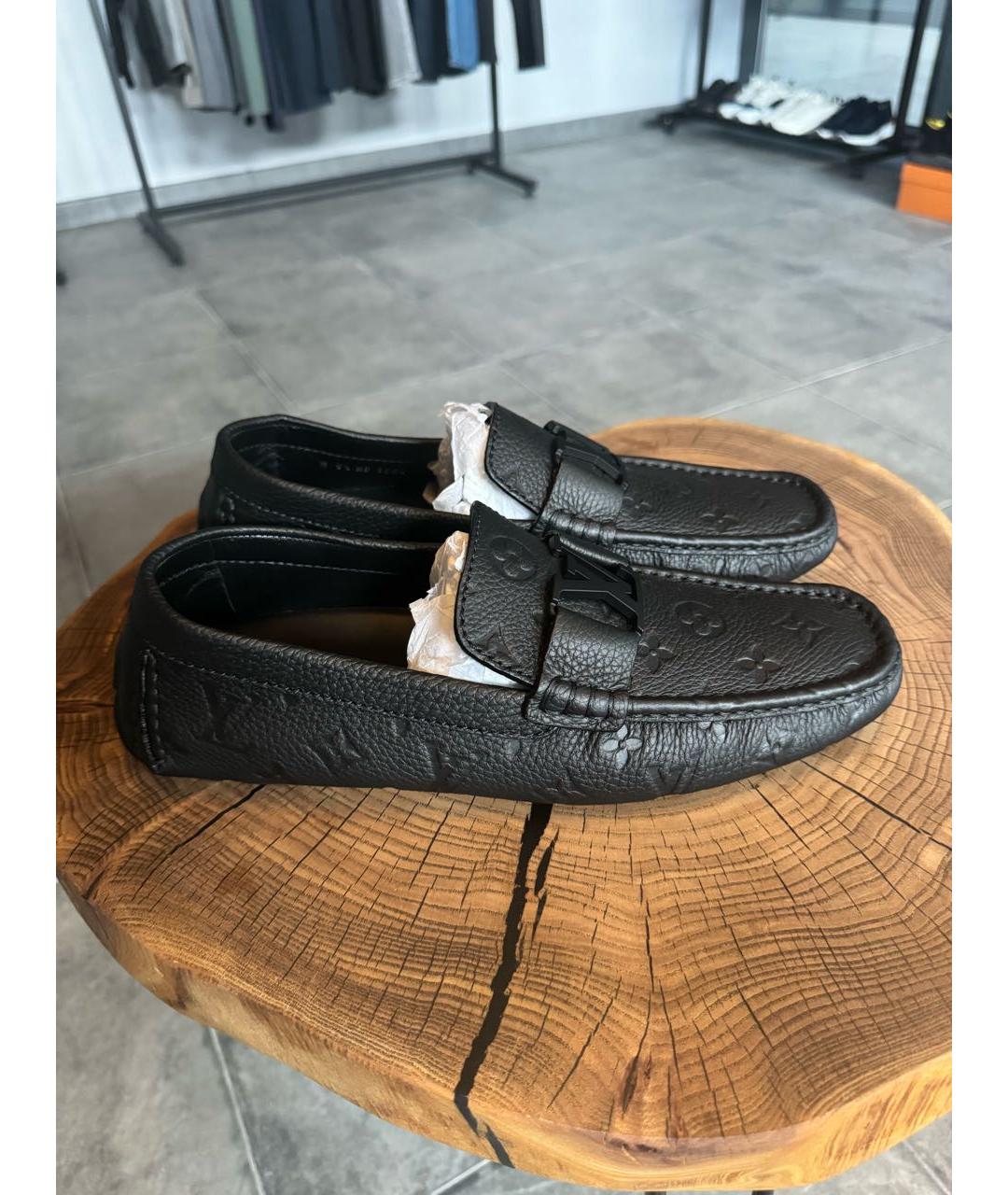 LOUIS VUITTON Черные кожаные мокасины, фото 2