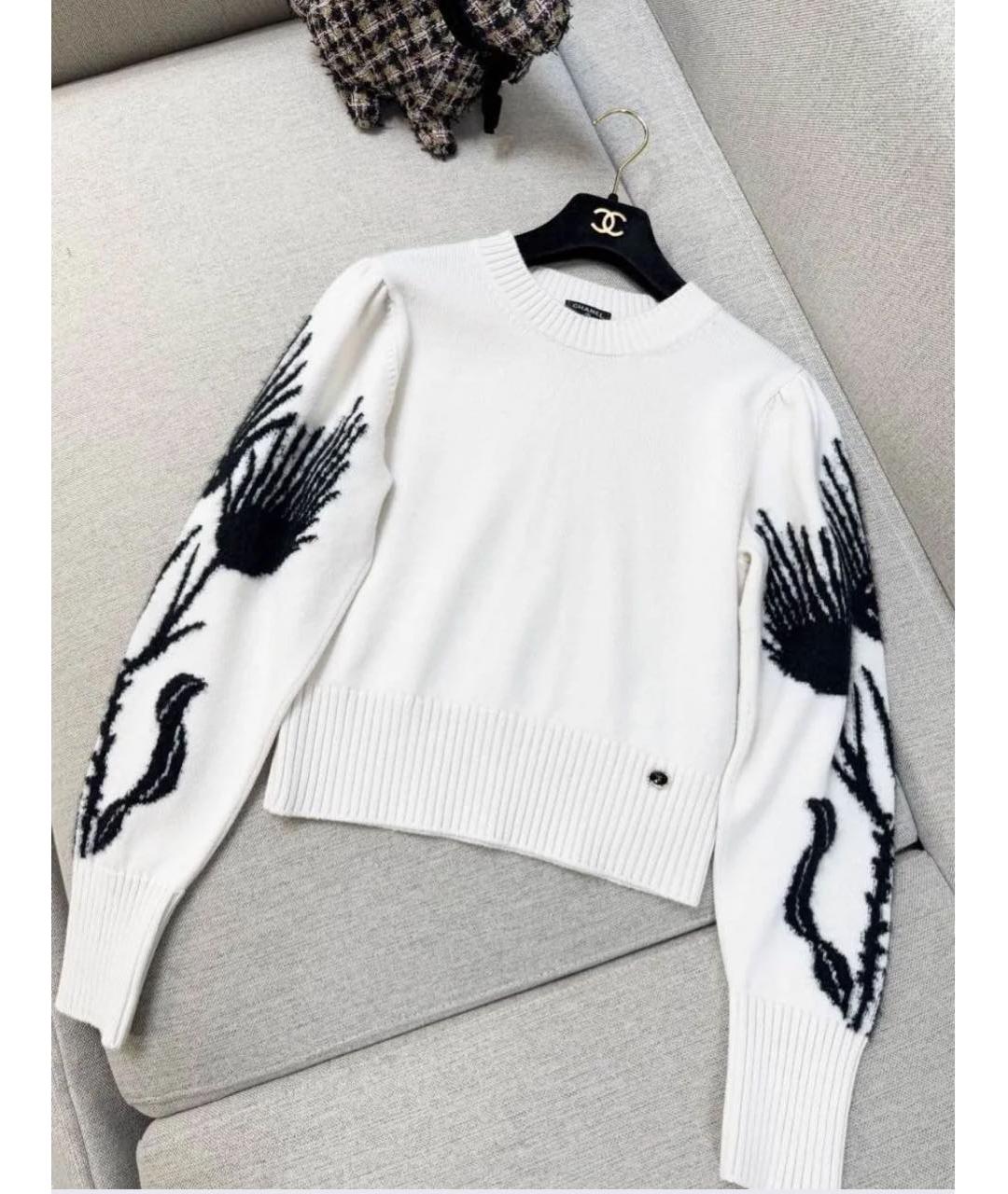 CHANEL Белый кашемировый джемпер / свитер, фото 8