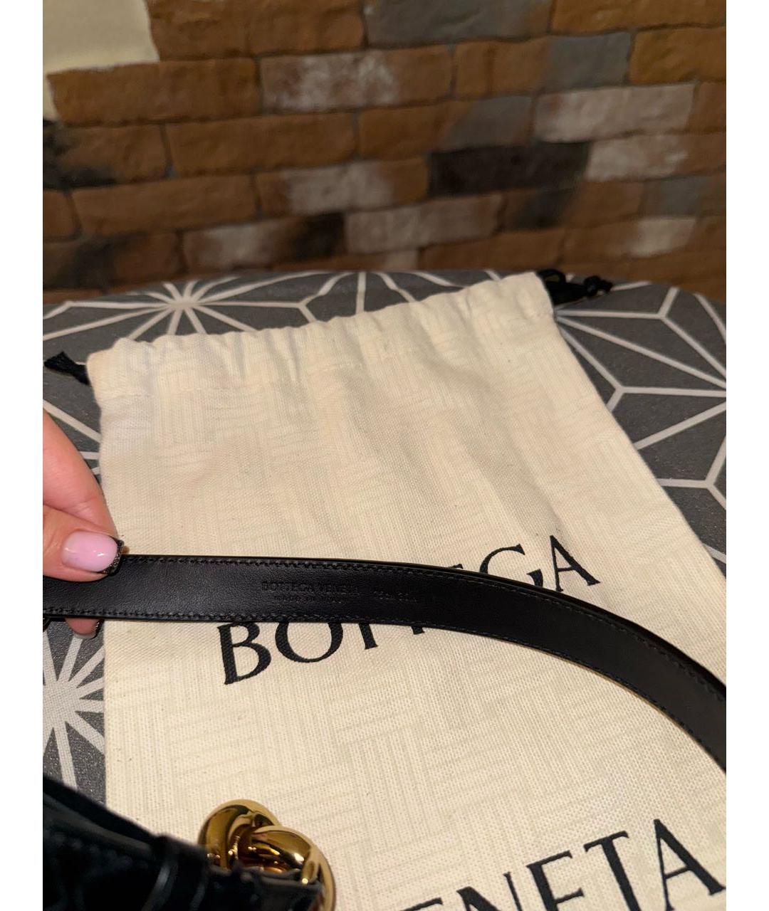 BOTTEGA VENETA Черный кожаный ремень, фото 5