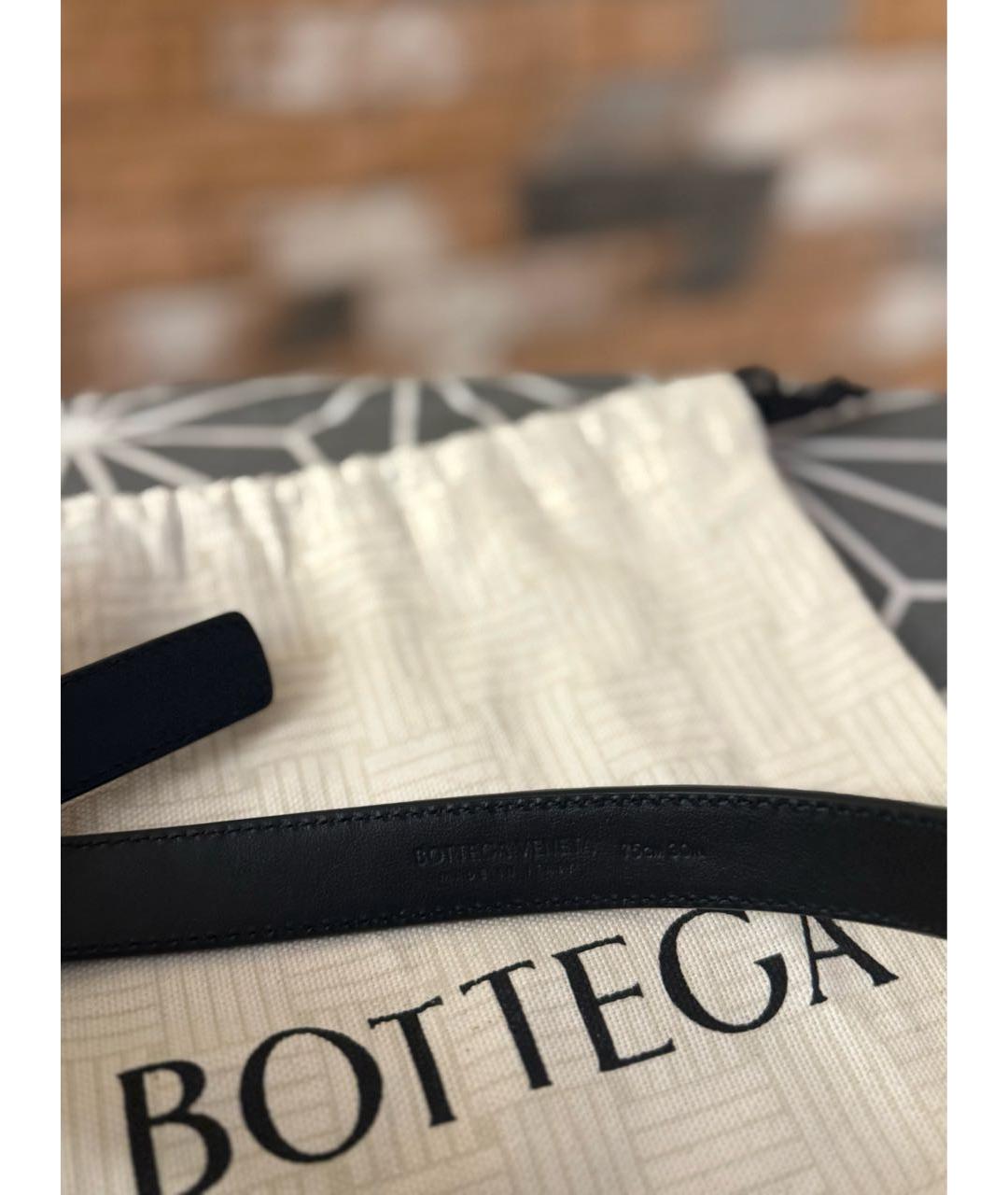BOTTEGA VENETA Черный кожаный ремень, фото 4