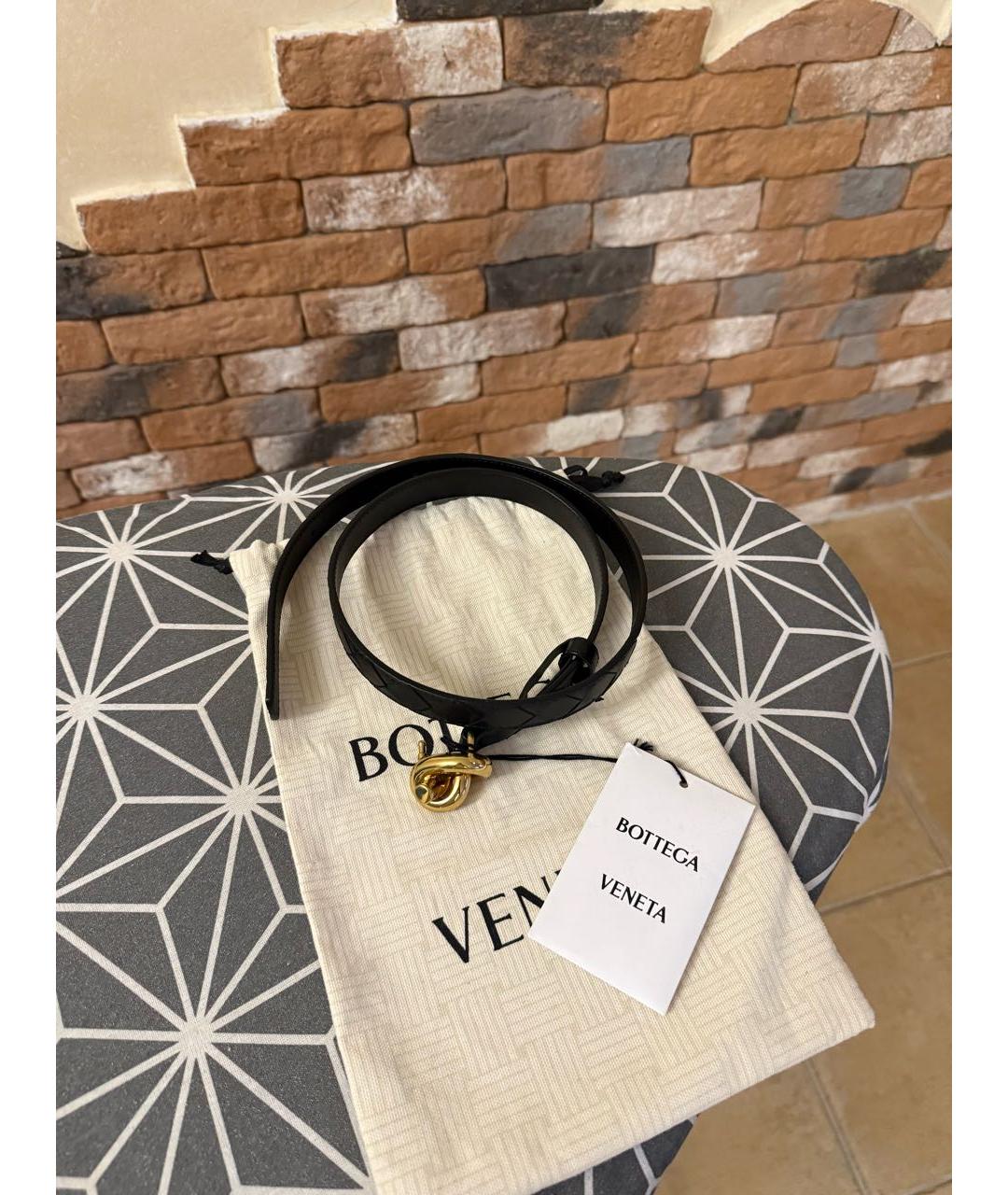 BOTTEGA VENETA Черный кожаный ремень, фото 2