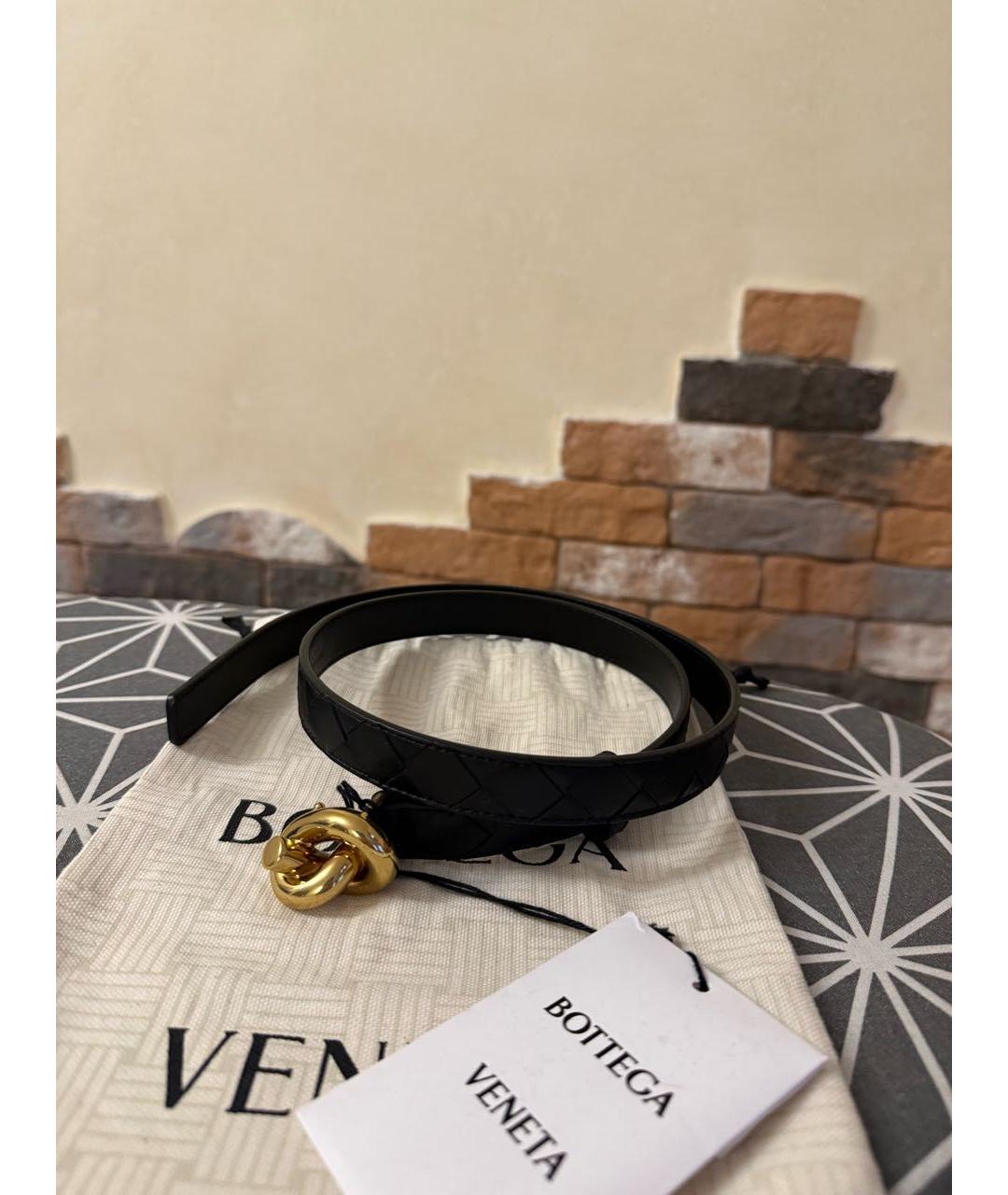 BOTTEGA VENETA Черный кожаный ремень, фото 3