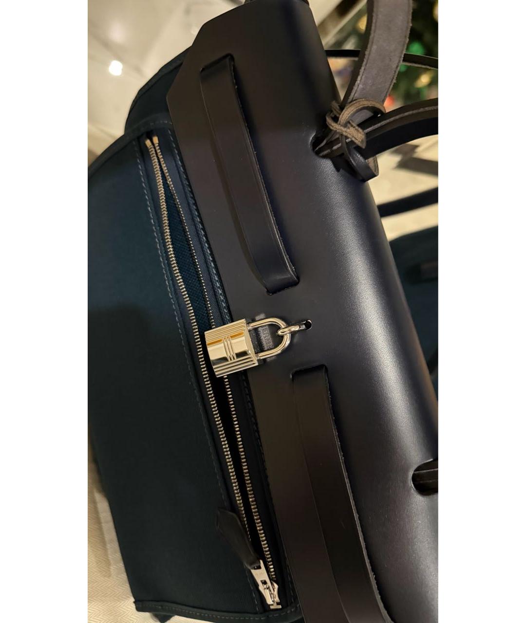 HERMES Бирюзовая тканевая сумка через плечо, фото 6