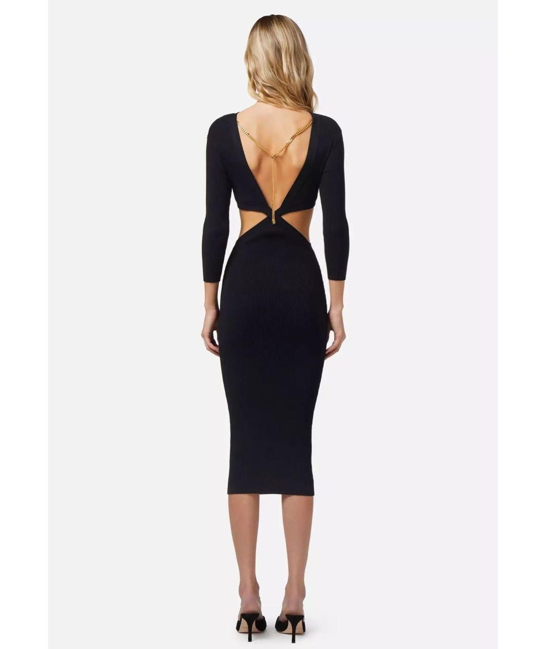 ELISABETTA FRANCHI Черное вискозное коктейльное платье, фото 3