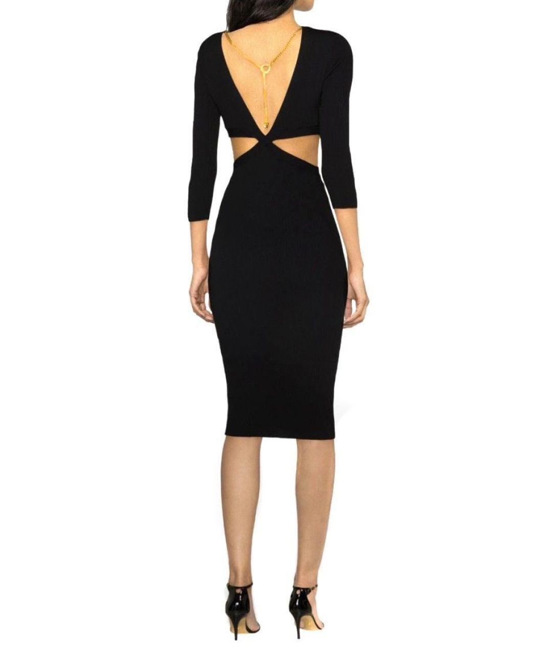 ELISABETTA FRANCHI Черное вискозное коктейльное платье, фото 4