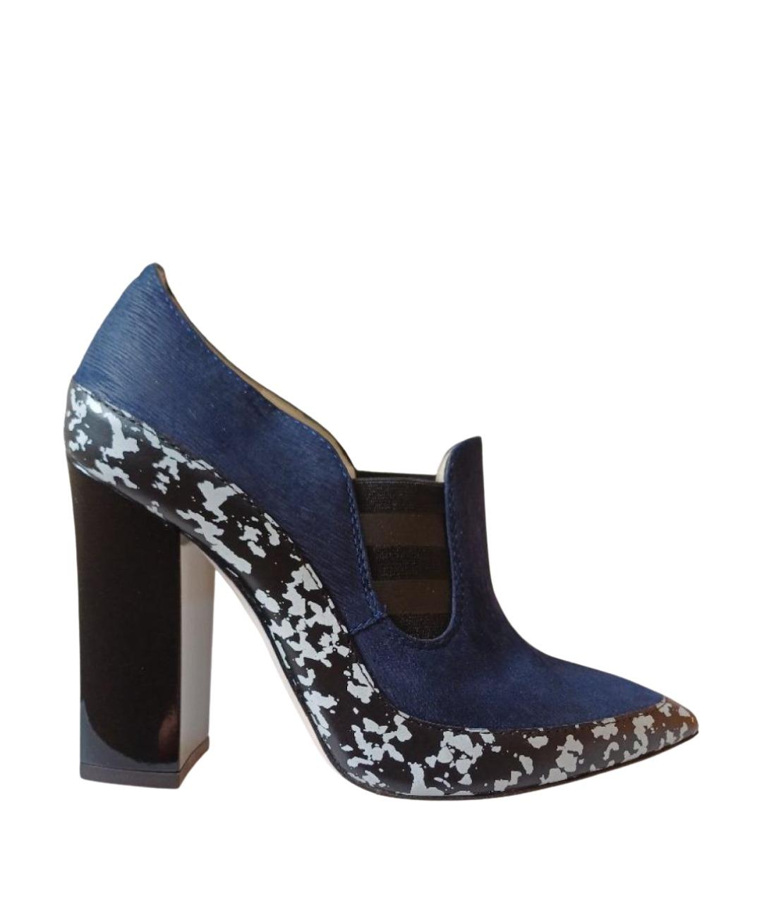 POLLINI Темно-синие нубуковые ботильоны, фото 1