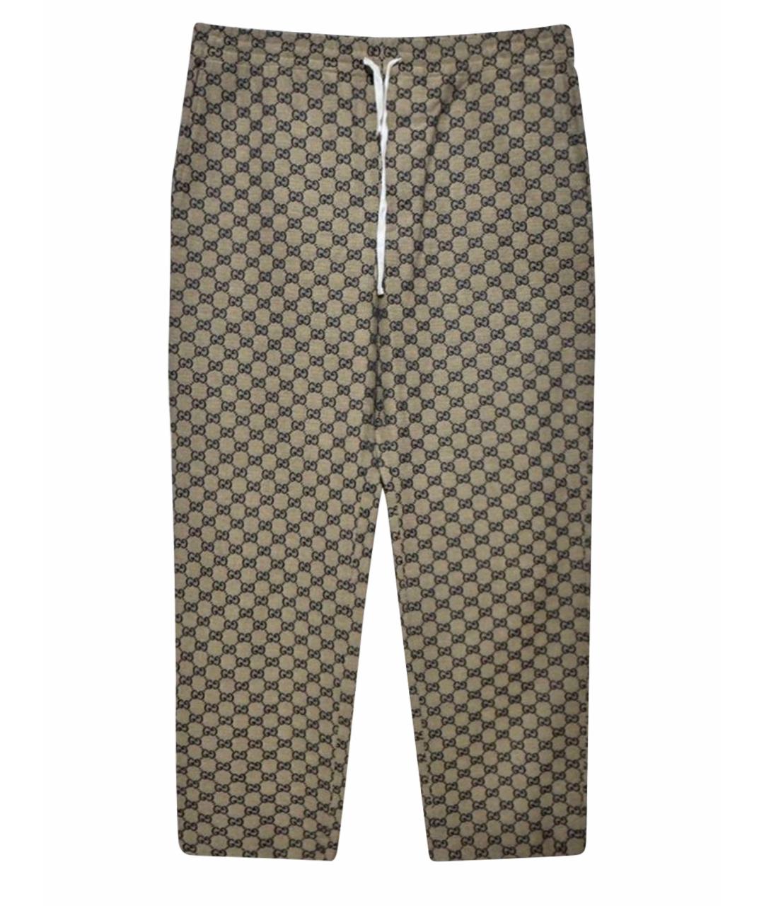 GUCCI Бежевые хлопковые повседневные брюки, фото 1