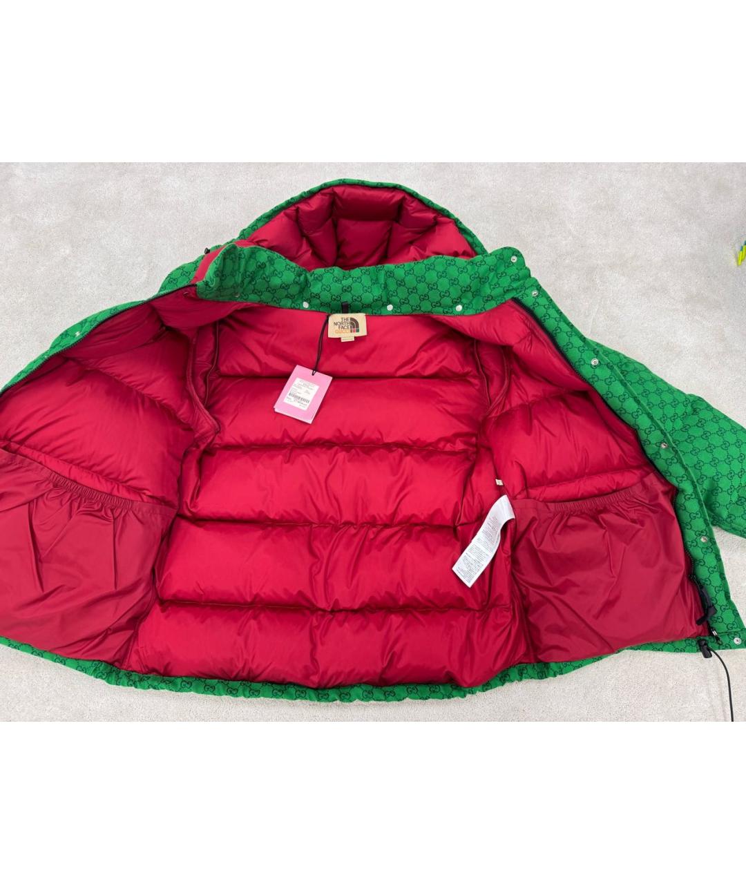 GUCCI Зеленый хлопковый пуховик, фото 5