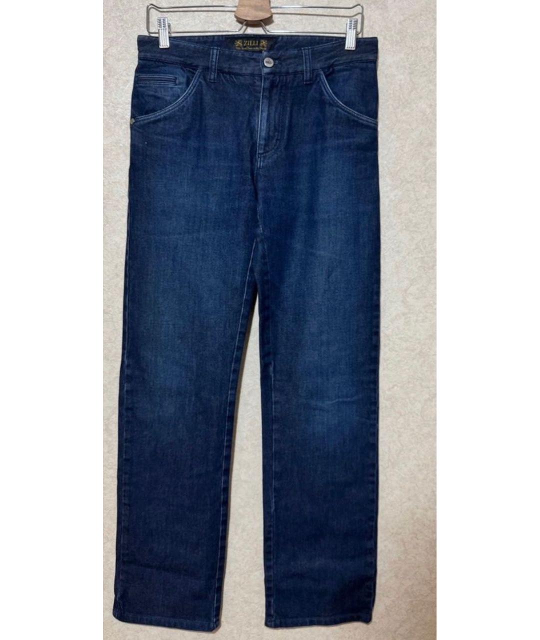 ZILLI Синие повседневные брюки, фото 6