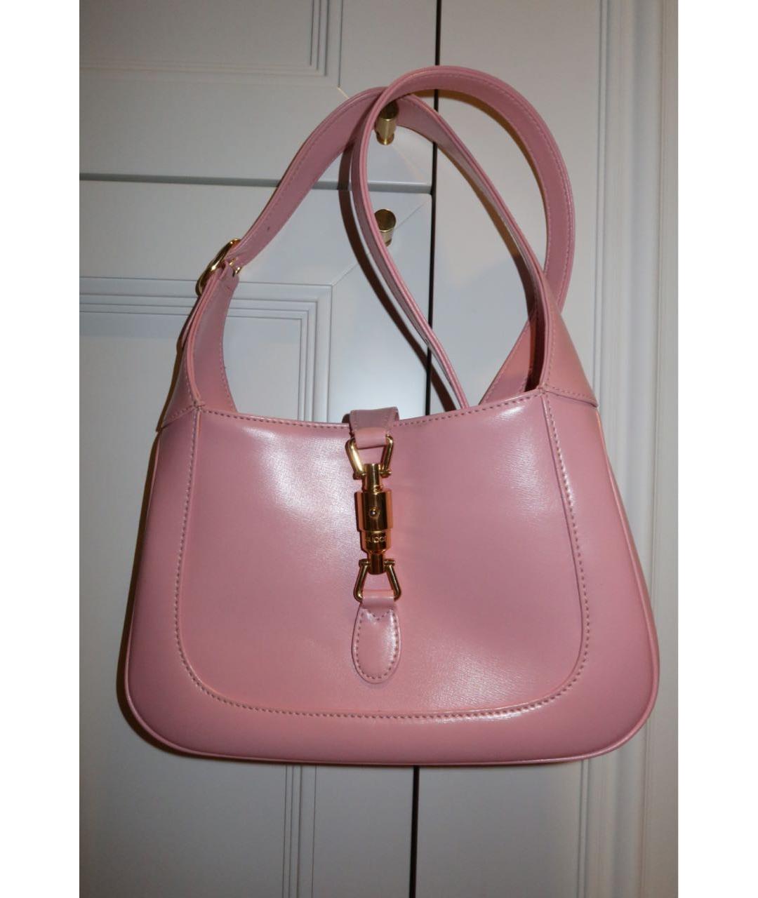 GUCCI Розовая кожаная сумка с короткими ручками, фото 2