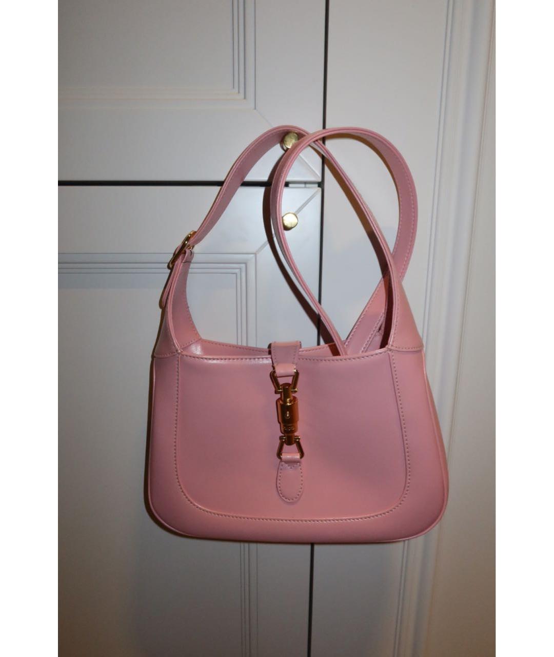 GUCCI Розовая кожаная сумка с короткими ручками, фото 5