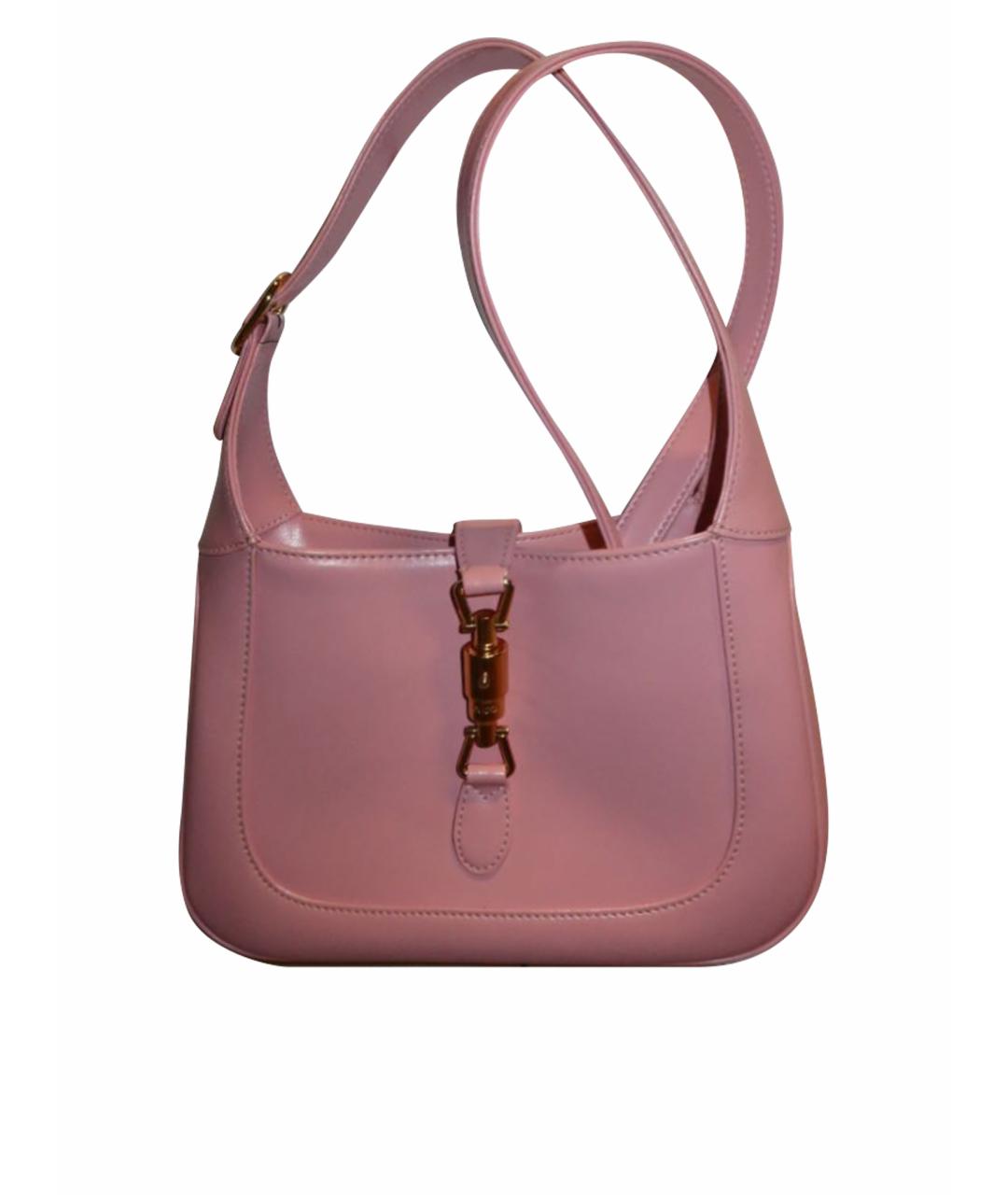 GUCCI Розовая кожаная сумка с короткими ручками, фото 1