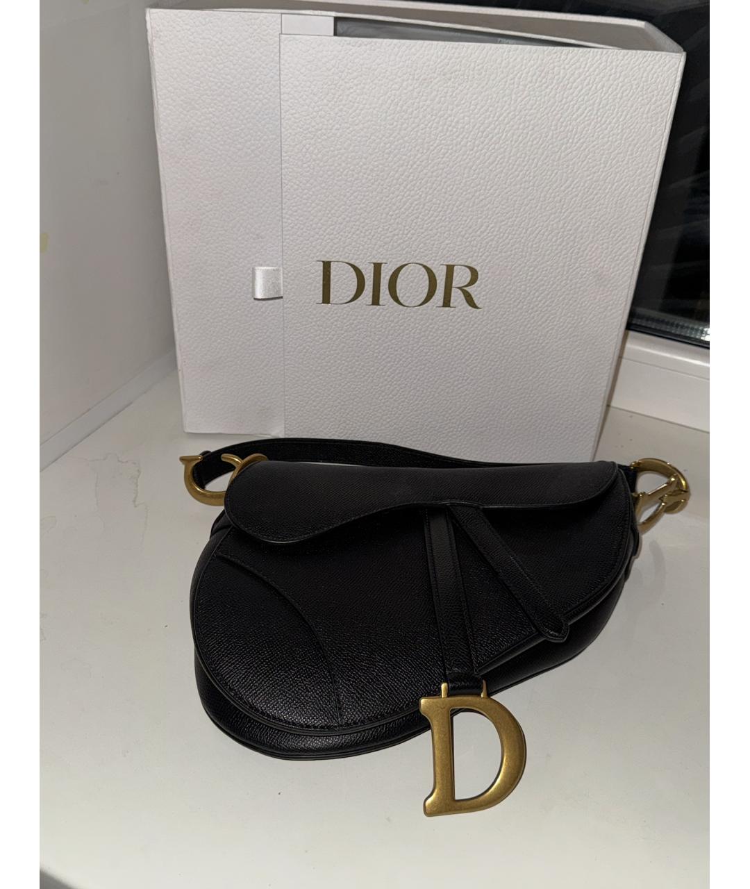 CHRISTIAN DIOR Черная кожаная сумка с короткими ручками, фото 5