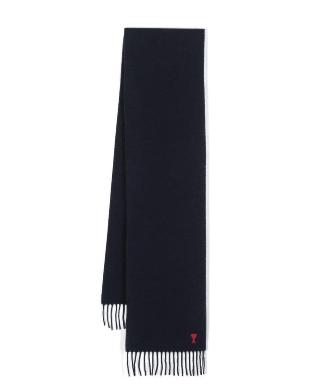 Ami Paris Черный шерстяной шарф, фото 1