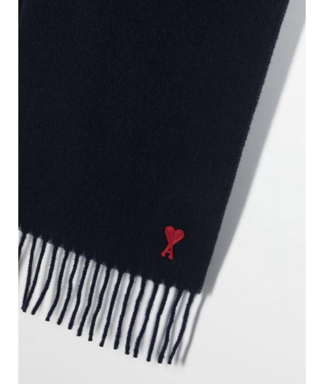 Ami Paris Черный шерстяной шарф, фото 3