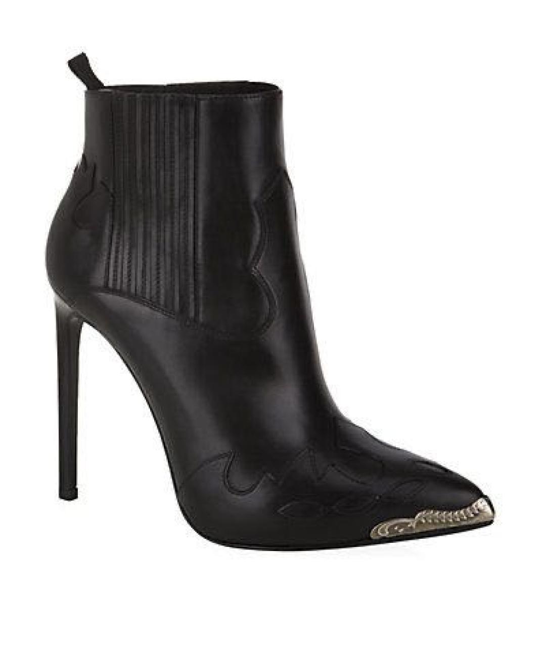 SAINT LAURENT Черные кожаные ботильоны, фото 2