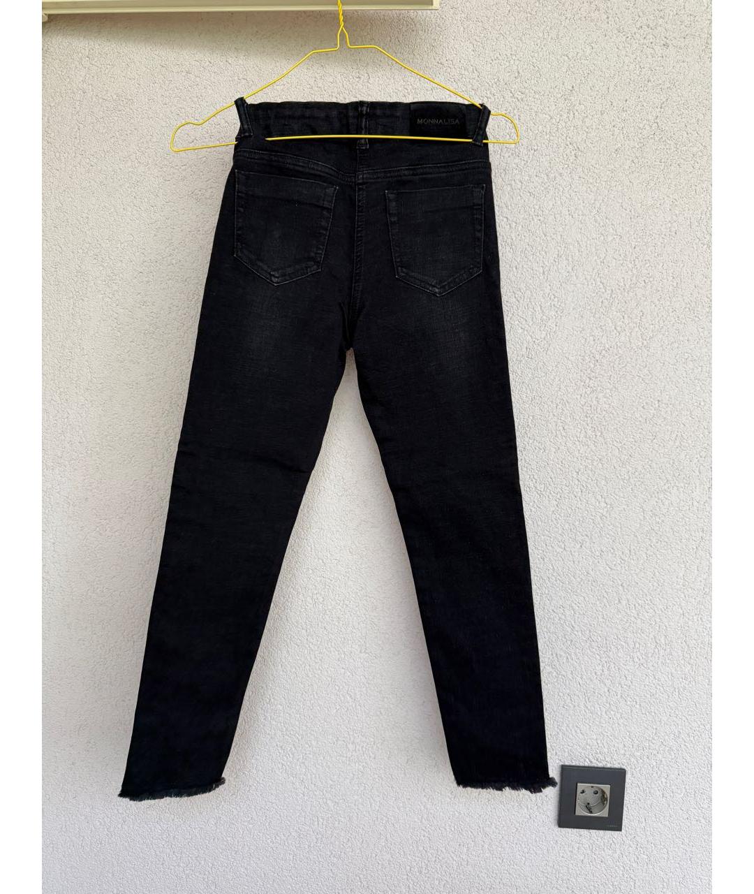 MONNALISA Черные хлопковые детские джинсы, фото 2