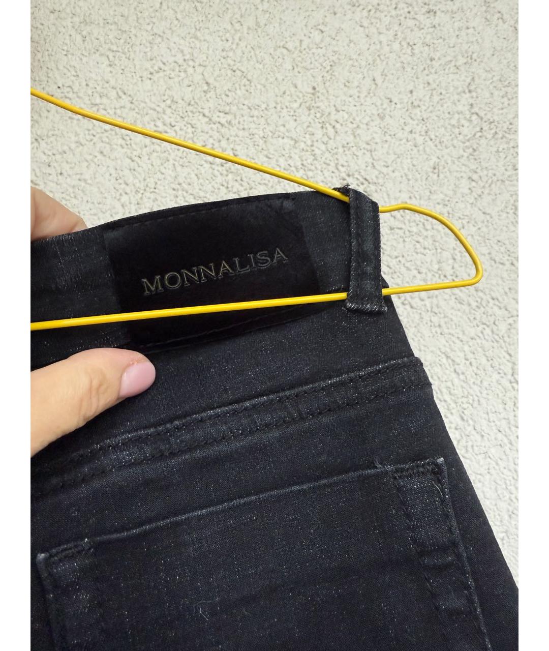 MONNALISA Черные хлопковые детские джинсы, фото 4